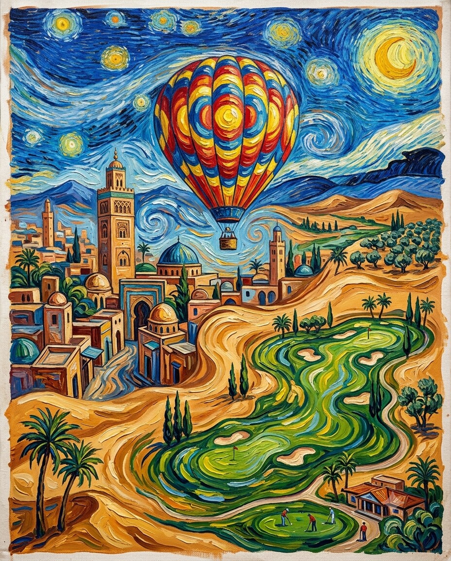 Marrakesch im Stil von Van Gogh